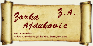 Zorka Ajduković vizit kartica